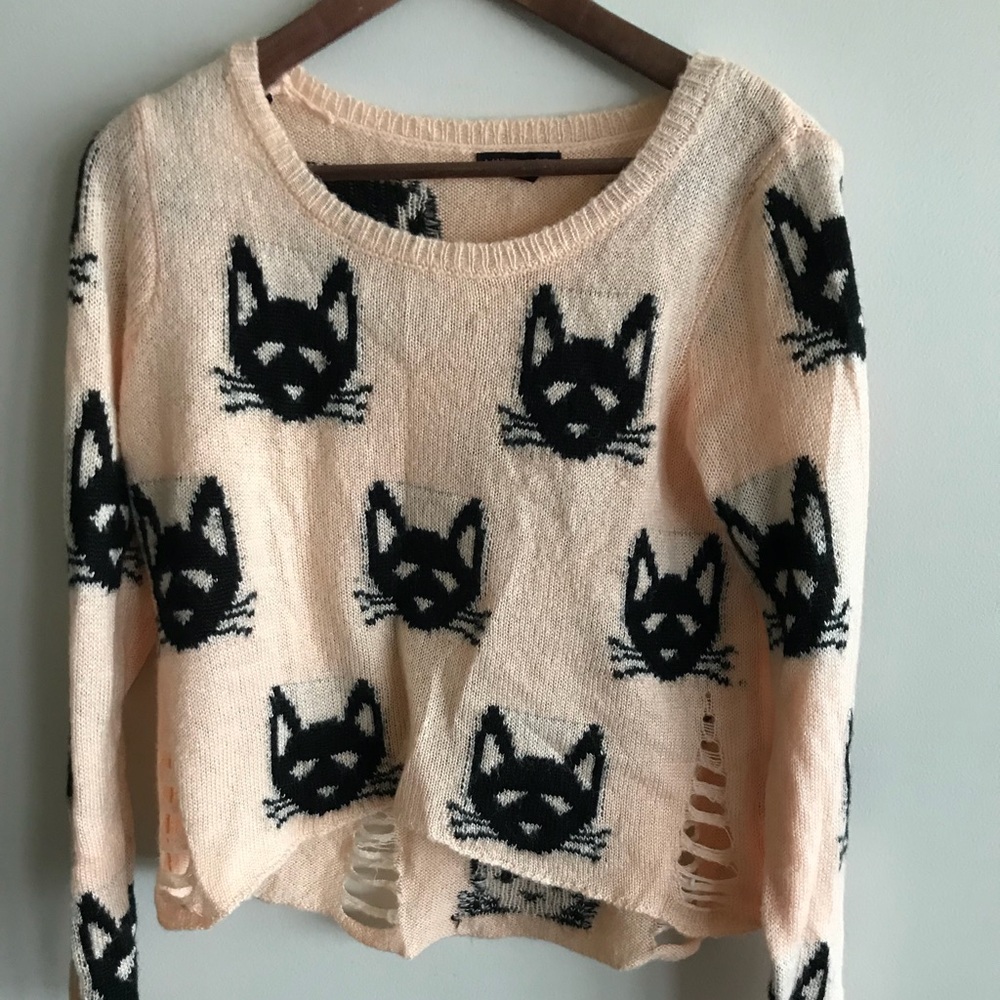 Distressed Cat Sweater